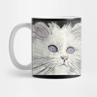 Beauty white cat face  art Mug